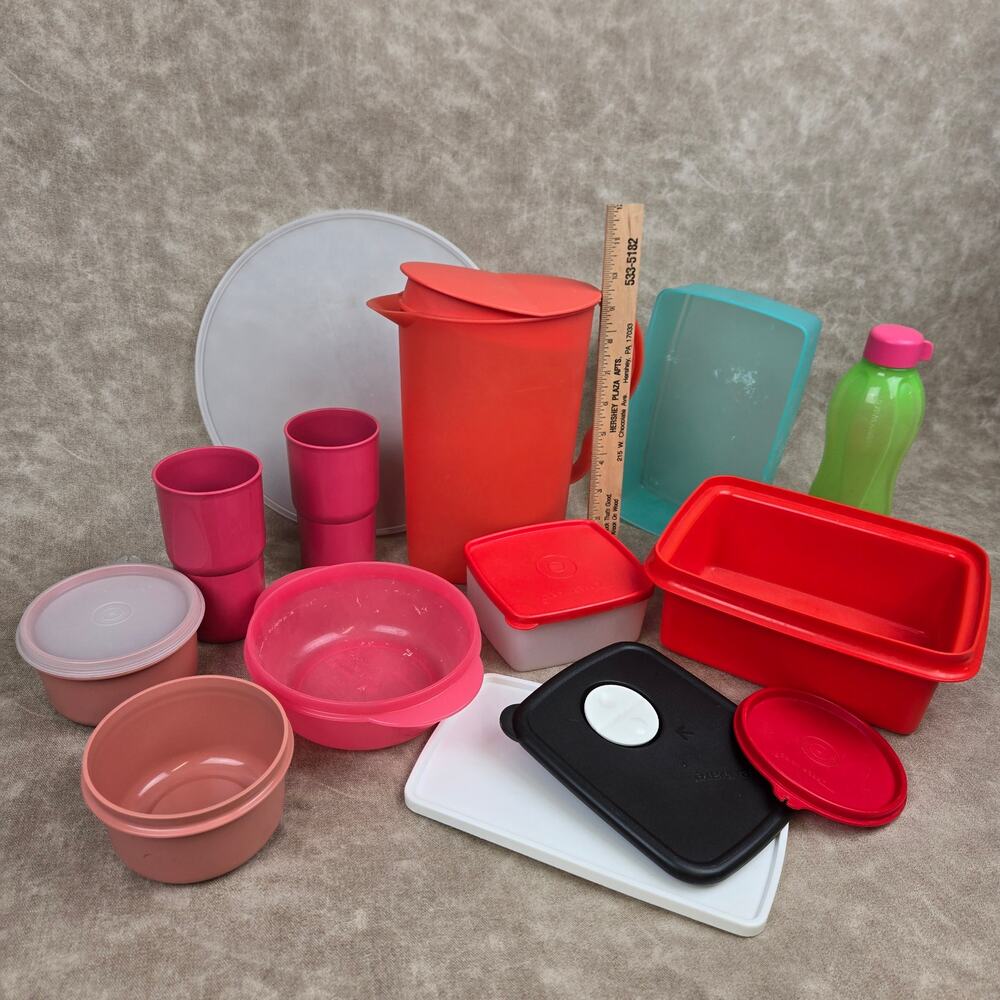 Vintage Tupperware Mixed Lot Pitcher Tumbler Snack Bowls Lids